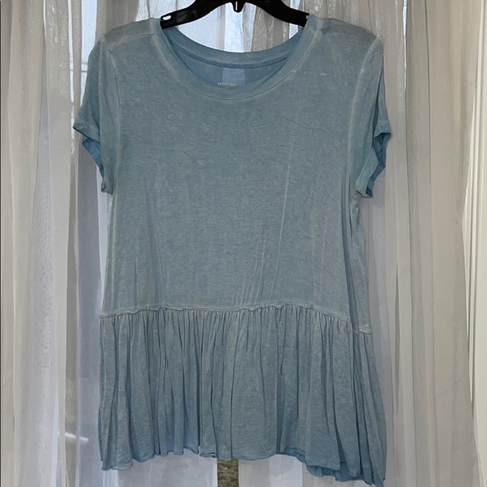 Distressed Light Blue Tee